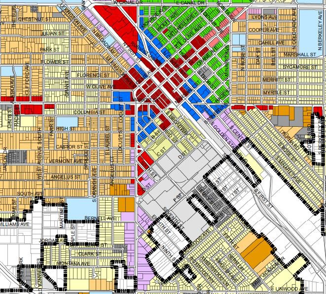 downtown industrial zone map