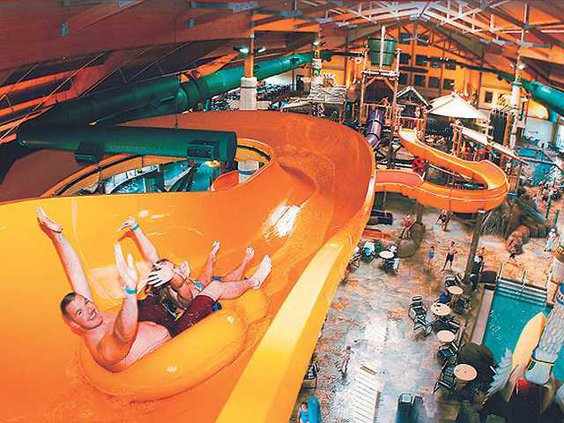 great wolf lodge kid on slide