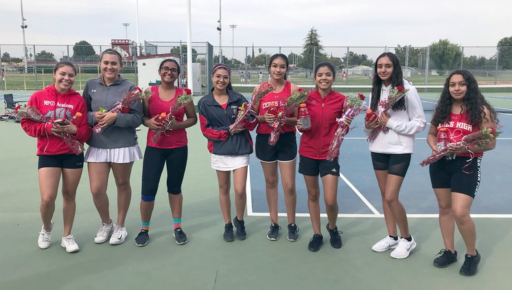 Ceres High varsity girls tennis team