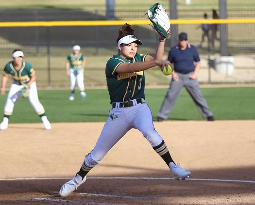 Callie Nunes throws ball