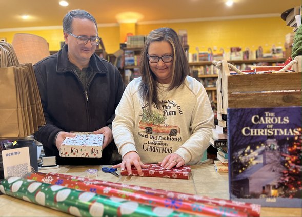 Bookstore gift wrapping