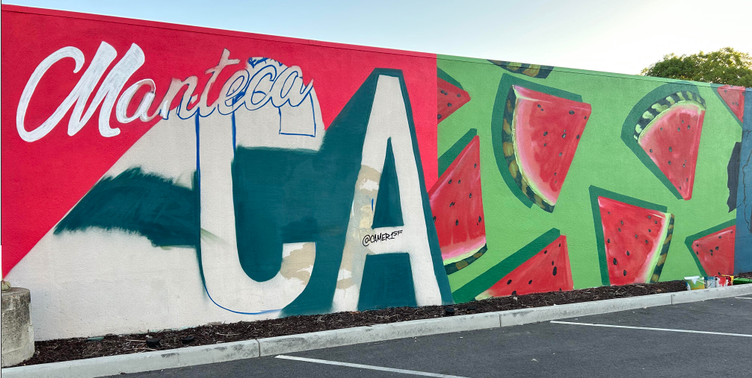 comedy club mural