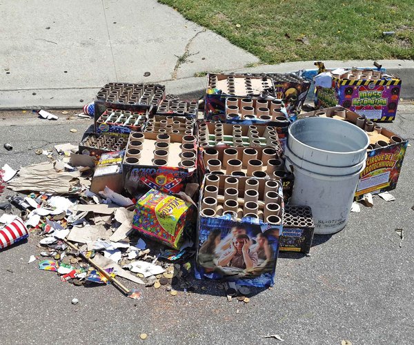 Illegal fireworks mortars