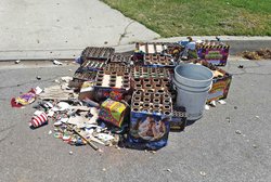 Illegal fireworks mortars