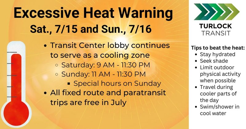 Turlock Transit heat warning