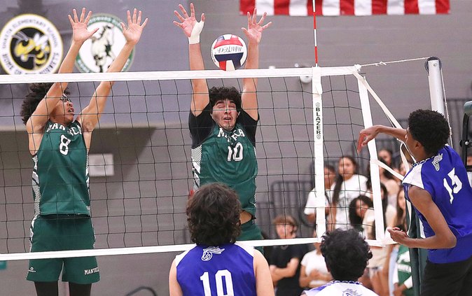 Mountain House-Manteca boys volleyball