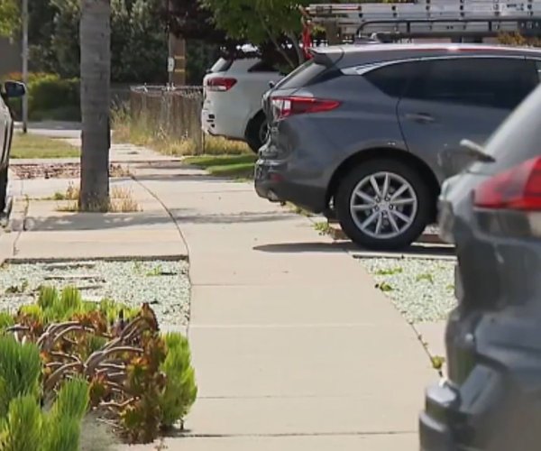 cars sidewalks