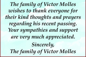 Victor Molles thank you