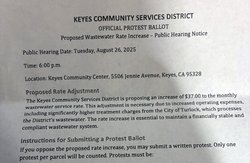 Keyes sewer increase letter