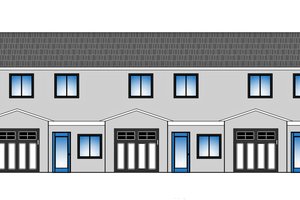 architectural rendering of the front of two proposed triplex buildings