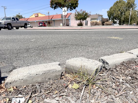 Broken curb