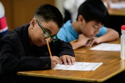 students taking a test