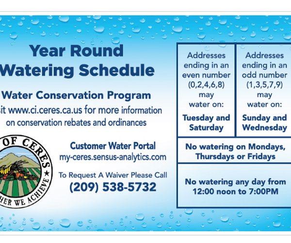 Ceres watering sched