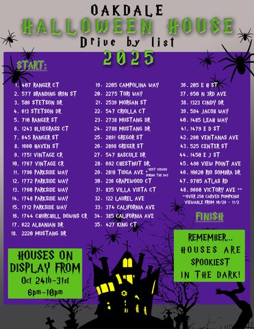 Halloween House Tour drive by route released