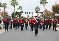 Ceres High School’s band marches down Fourth Street