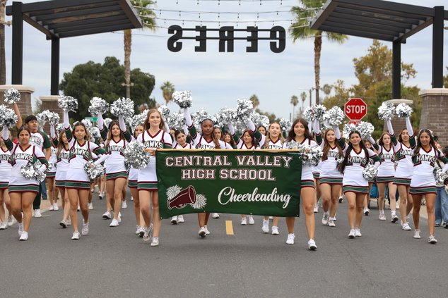 Central Valley High School cheerleaders were bubbling