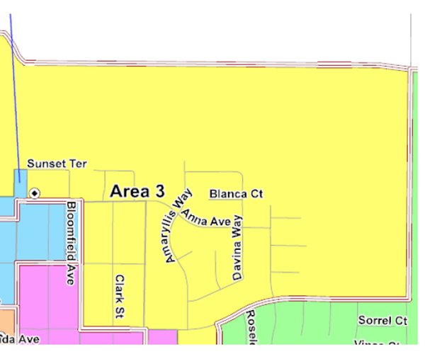 Keyes trustee area 3 on map[
