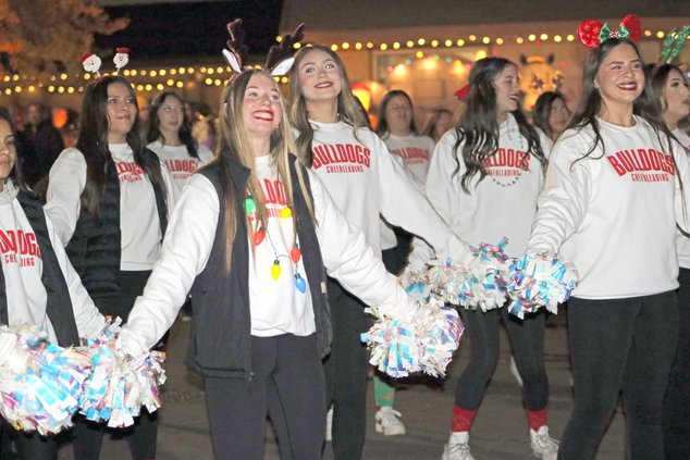 Ceres High School cheerleaders xmas