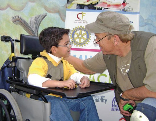 Lonny Davis visited with a young boy