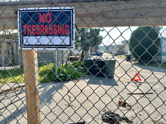 Trespassers are forbidden from entering the former Lazy Wheels Mobile