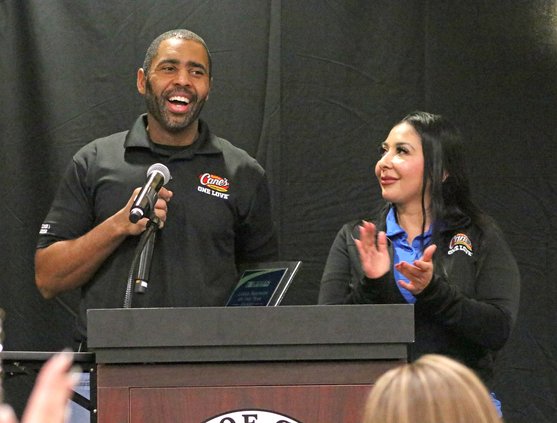 Gabriel Emerson and restaurant manager Flor Castillas
