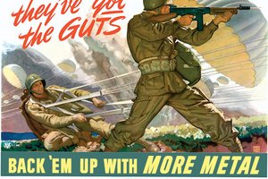 WW II metal drive poster