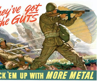 WW II metal drive poster