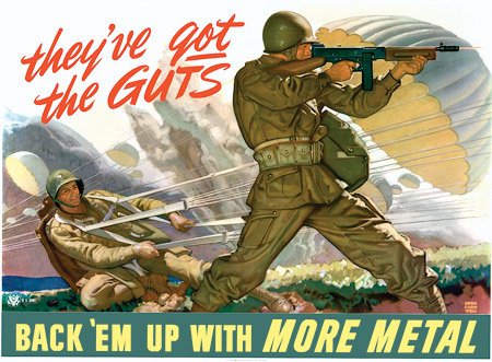 WW II metal drive poster