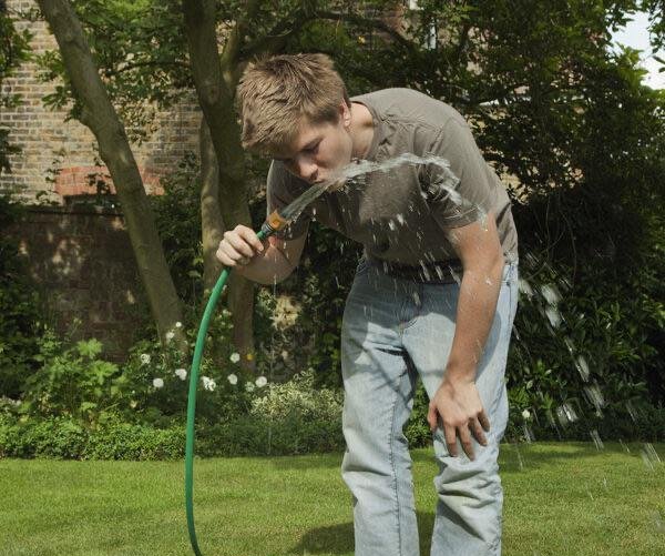 drinking from hose