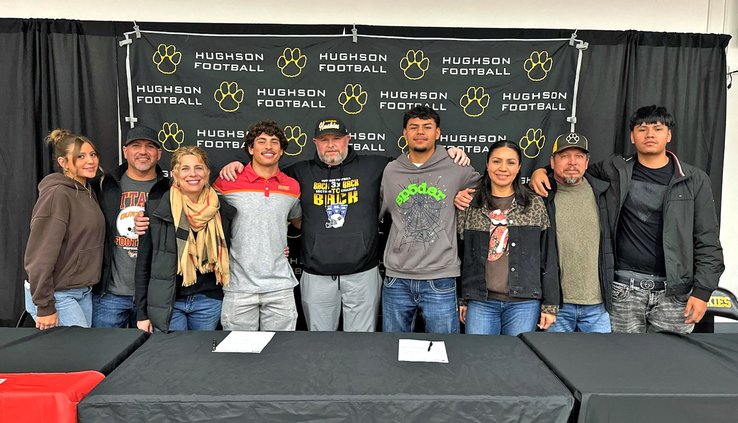 Hughson High seniors Lawson Aviles and Valente Soria pose