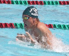 Sophomore Ari Luman swim