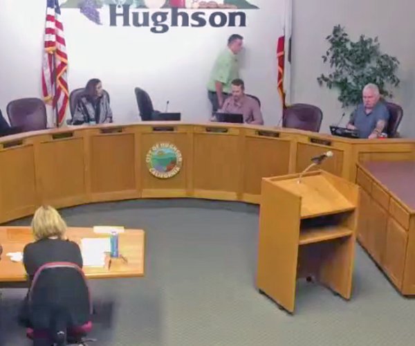 Hughson Mayor George Carr steps away