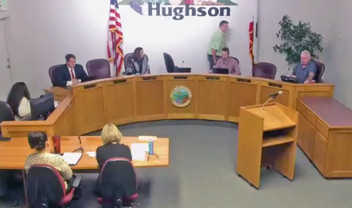 Hughson Mayor George Carr steps away