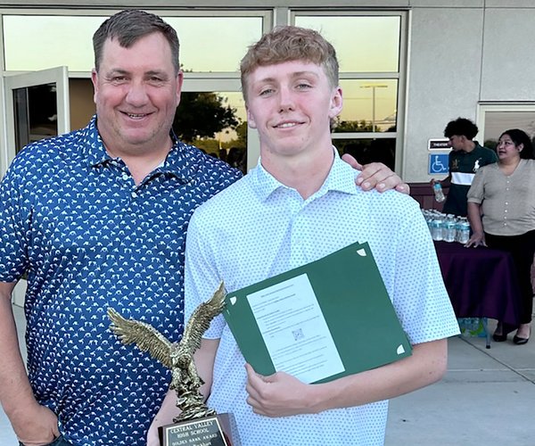 Caleb Beckhart pictured with father/coach