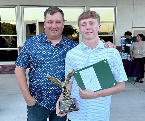 Caleb Beckhart pictured with father/coach
