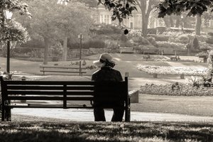 aged lady on bench