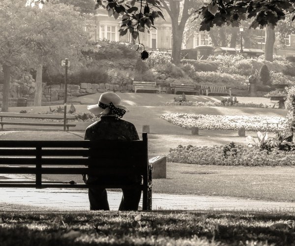 aged lady on bench