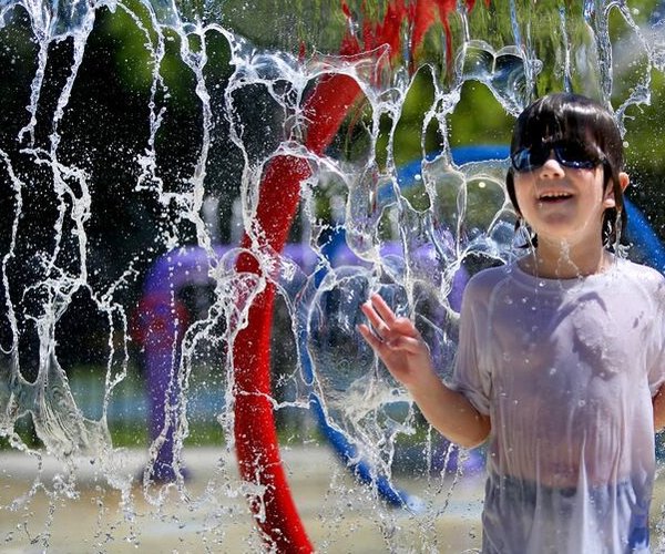 kid in water