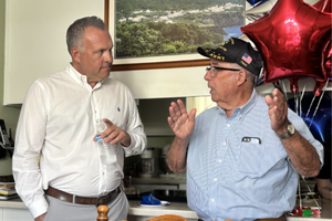 gray presents purple heart