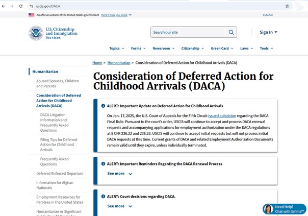 DACA Website
