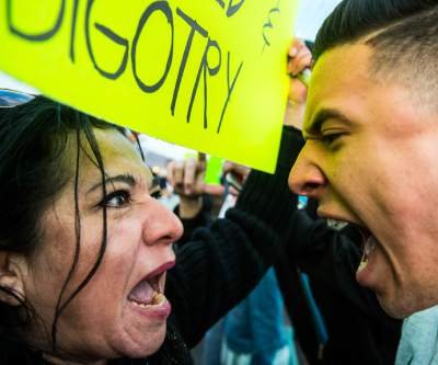 screaming at rally