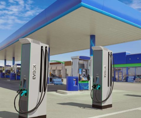 EV chargers gas station