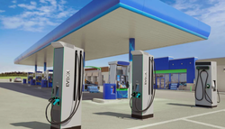 EV chargers gas station
