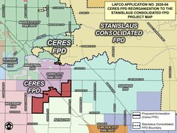 Ceres Fire Protection District merger map