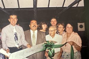 Barnwood ribbon cut