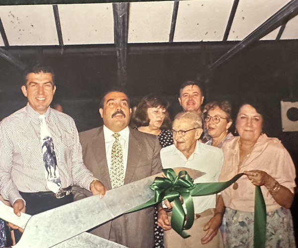 Barnwood ribbon cut