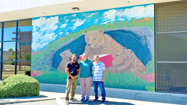 East exterior wall of Ceres Library sports new mural